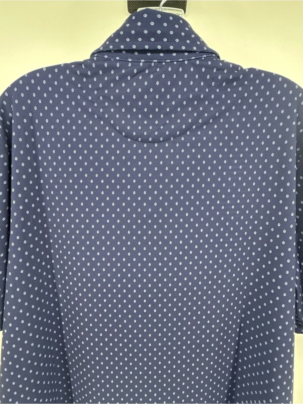 Polo Ralph Lauren Performance Polo Shirt Mens M Blue Geometric Print AOP Golf